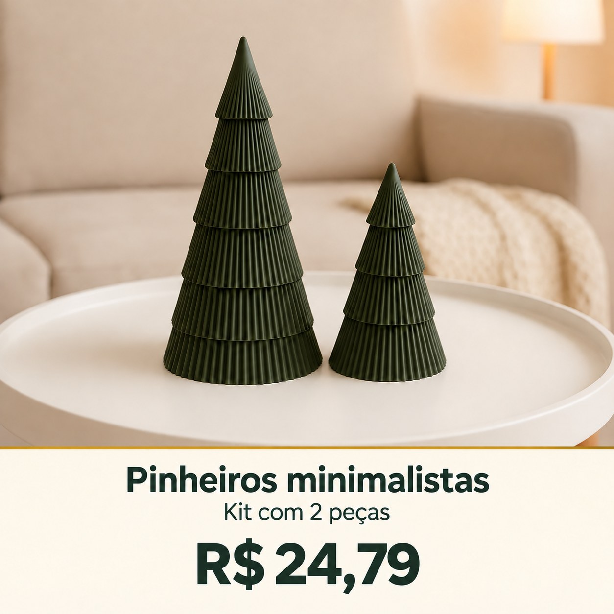 Kit 2 pinheiros minimalistas de Natal