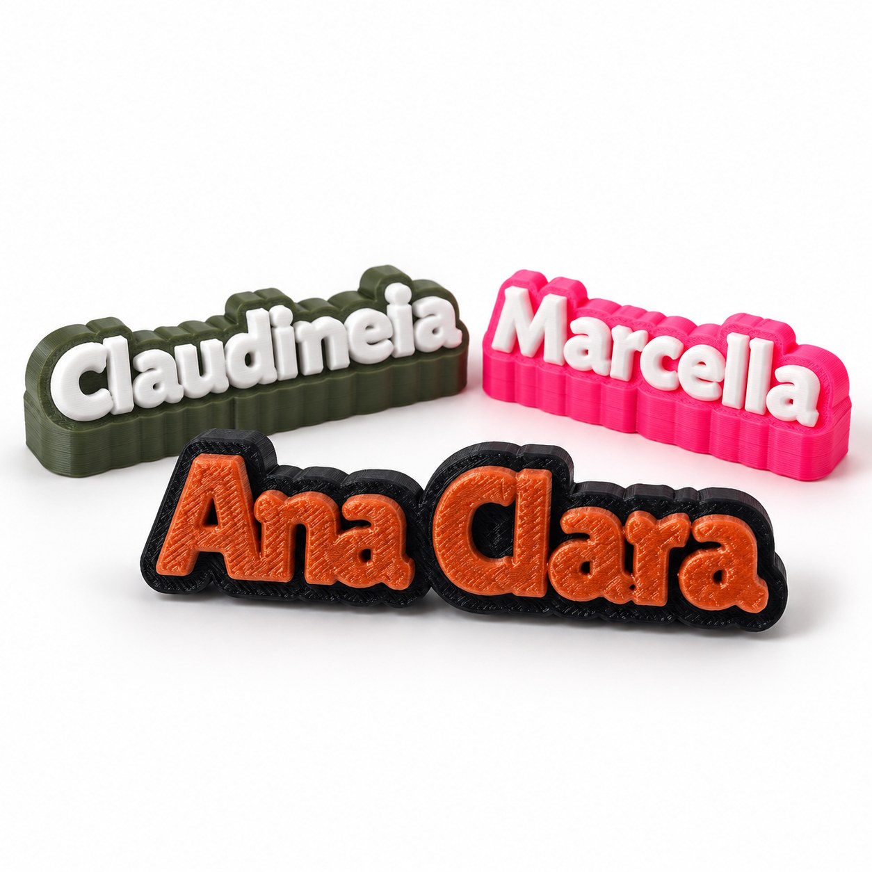 Kit 5 Ponteiras para Lápis Personalizadas com Nome em Relevo 3D